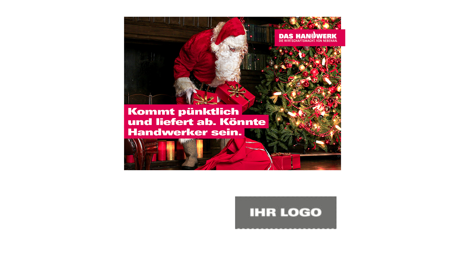 Weihnachtsmann mit Logo