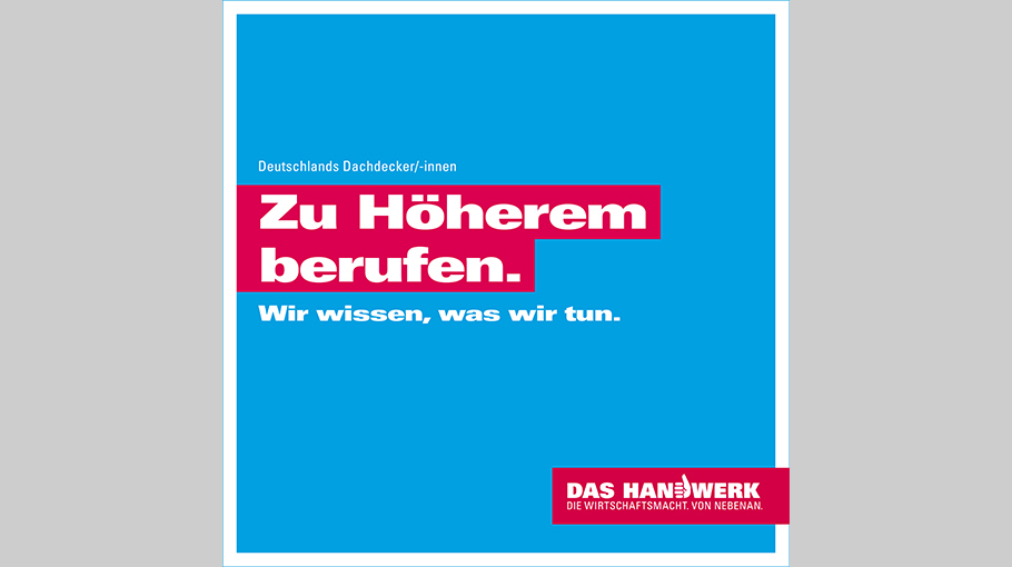 Werbeplakat für den Dachdeckerberuf