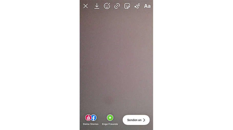 Erstellen Sie eine neue Instagram-Story mit Hintergrundbild und Text nach Ihren Wünschen