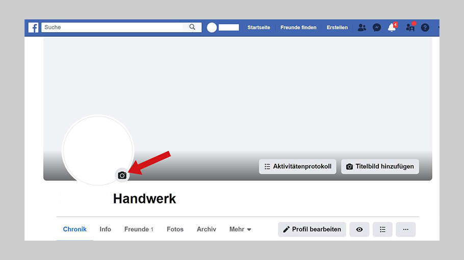 Handwerk Sticker zu Facebook Profilbild hinzufügen Schritt 5